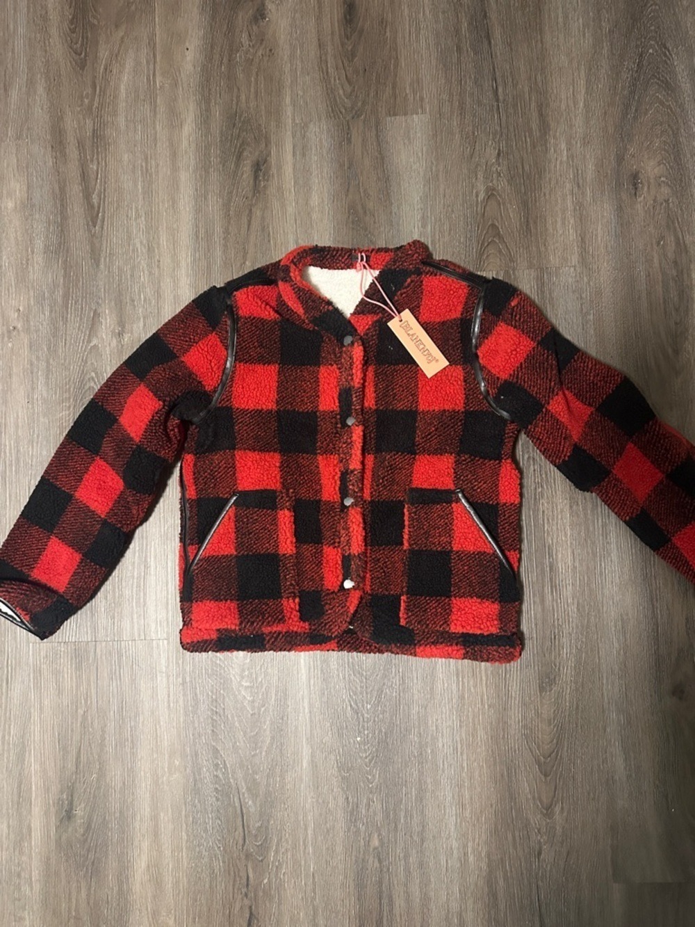 [BLANKNYC] Girls' Red and Black Buffalo Plaid Jacket size medium